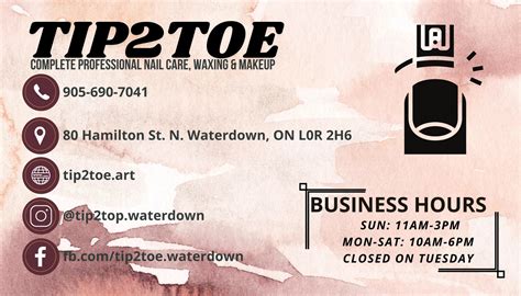 Tip 2 Toe Waterdown opening hours 80 Hamilton St N